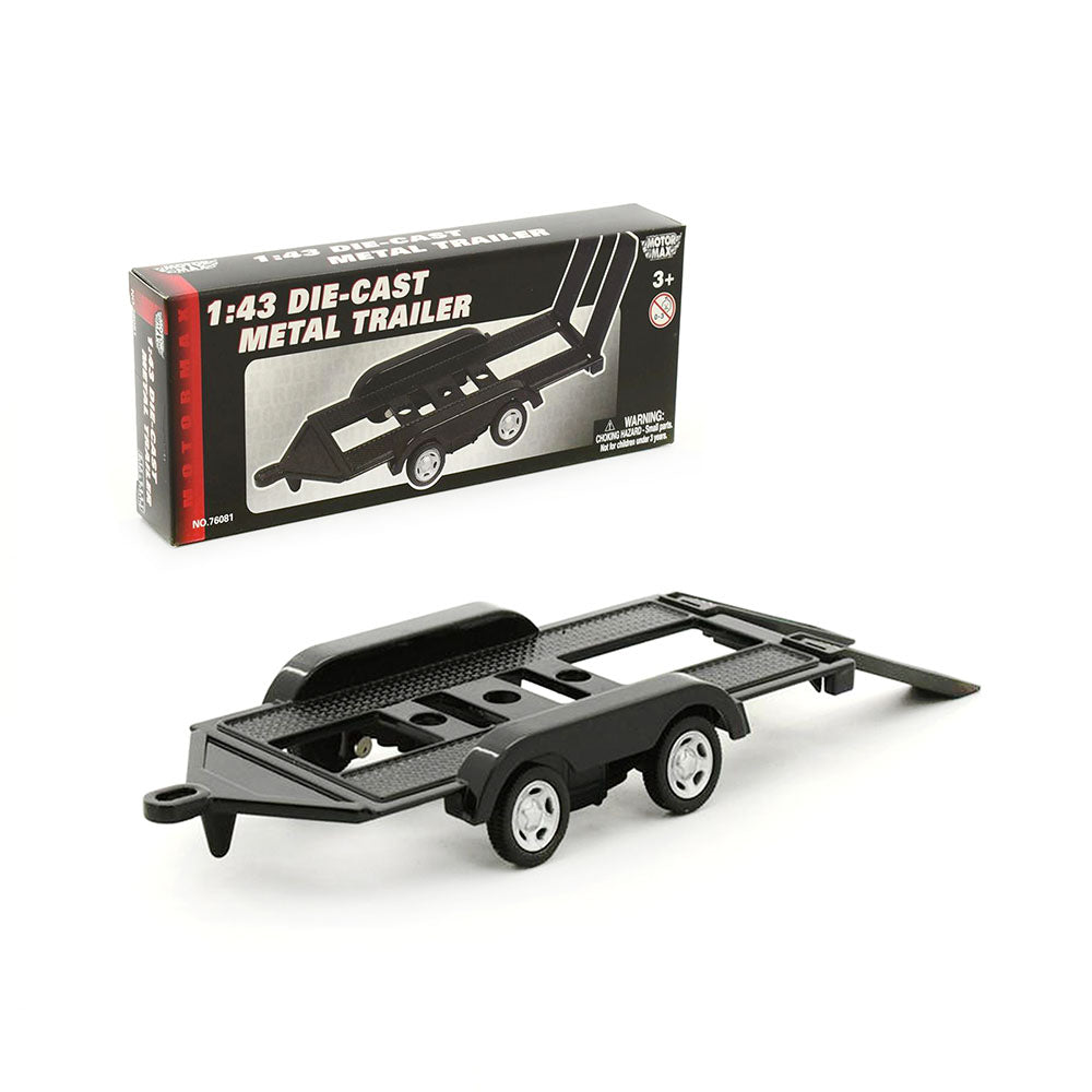 MotorMax 1:43 Scale Trailer Die cast Metal Black Highly Detailed Collectible Product