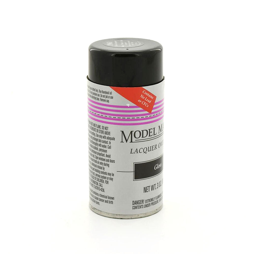 Testors Model Master 85g Spray Paint Clear Gloss Finish 3 oz Easy To Hold Can