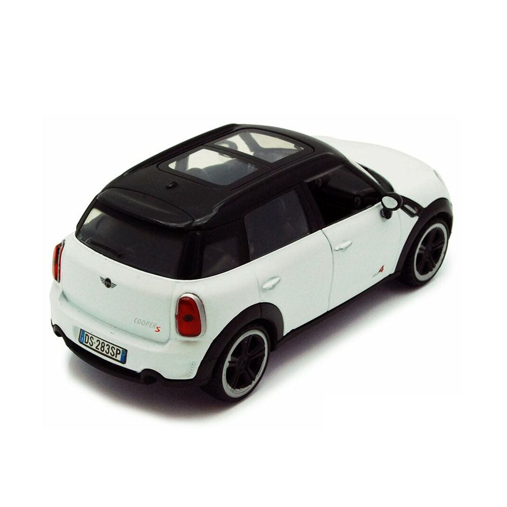Motormax Licensed 1:24 Scale Mini Cooper S Countryman White with Black Roof Diecast Car