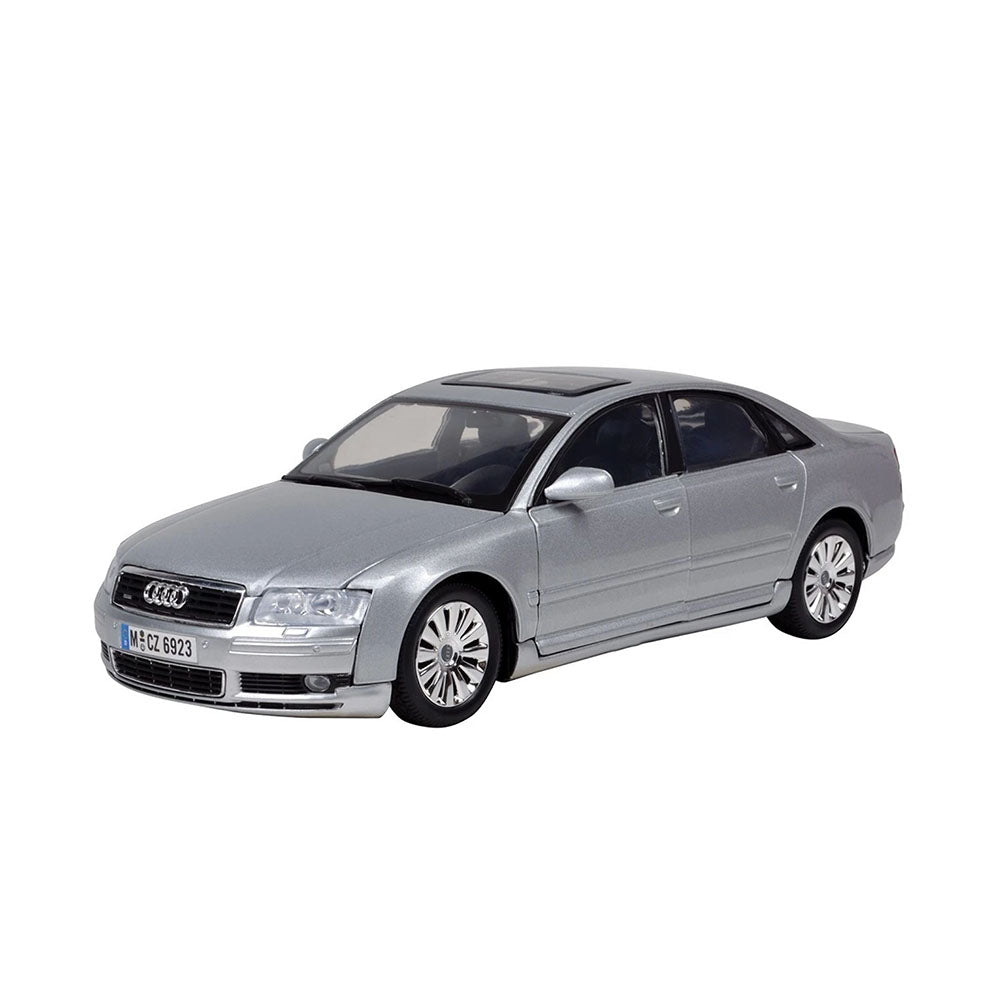 Motormax Licensed 1:18 Scale 2004 Audi A8 Silver Diecast Model Car Toy Hobby Collection