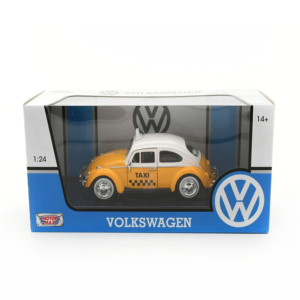 Motormax Licensed 1:24 Scale 1966 Volkswagen Beetle Taxi Diecast Model Car