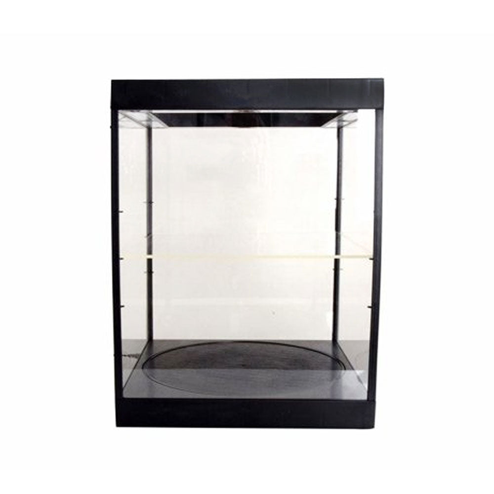 King Creation Black Mirror Backed LED Rotary Showcase For Collectibles Display
