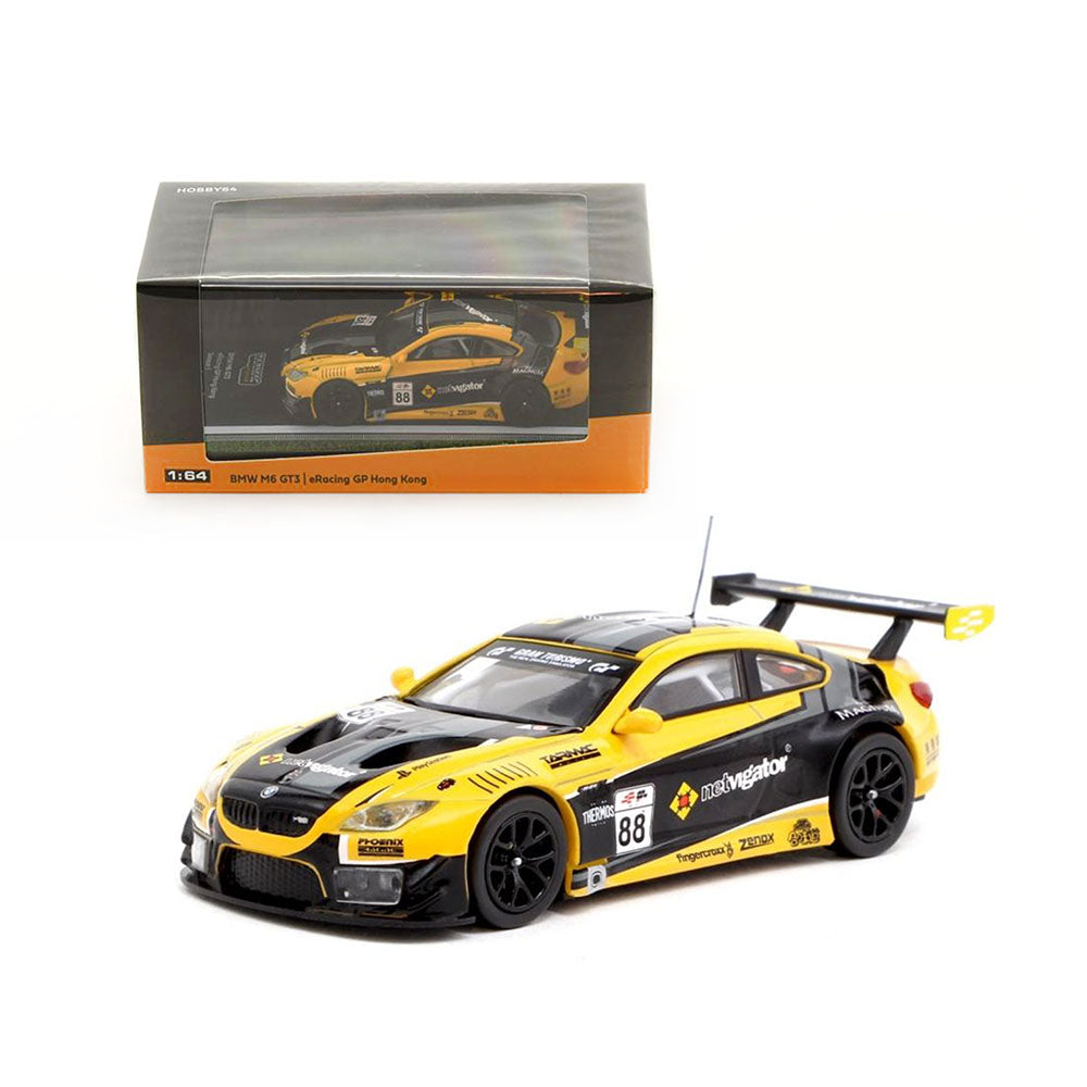 Tarmac Works 1:64 BMW M6 GT3 eRacing Grand Prix Hong Kong #88 Diecast Model Car