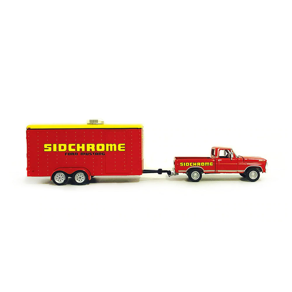 Greenlight 1:64 Scale 1967 Ford F-100 Sidchrome With Sidchrome Enclosed Car Hauler Model