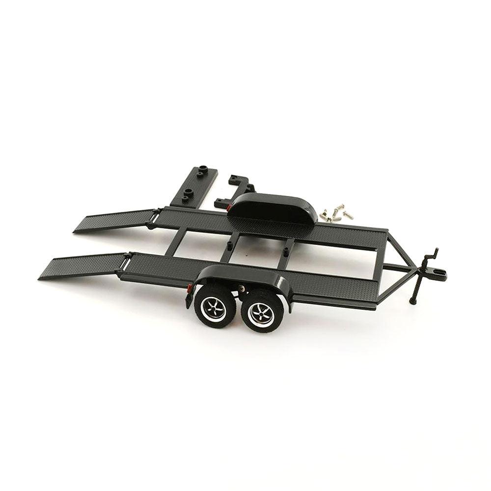 Motormax Licensed 1:24 Scale Metal Trailer With Plastic Tow Bar Black Model