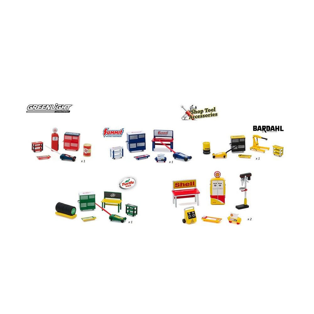 Greenlight 1:64 Scale 6pcs Set Shop Tools Accessories 5 Types Options Toy Model