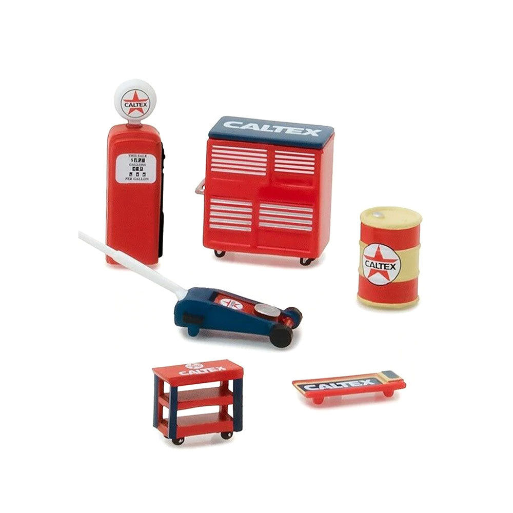 Greenlight 1:64 Scale 6pcs Shop Tools Accessories Caltex Model Hobby Collection