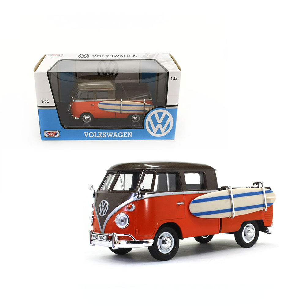 Motormax 1:24 Scale VolksWagen Type 2 With Surf Board T1 Pick Up Model