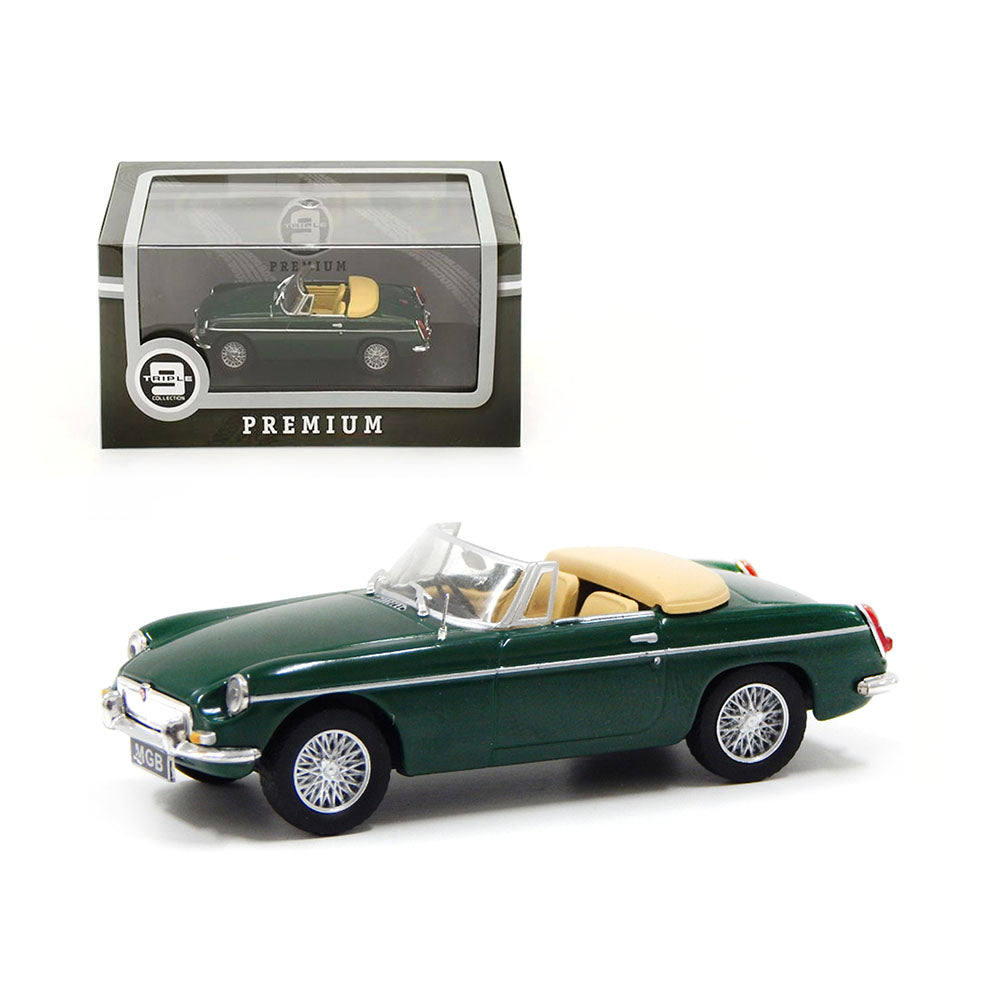 Triple 9 1:43 Scale 1964 M.G.B Convertible Limited Green Racing Toy Model Gift