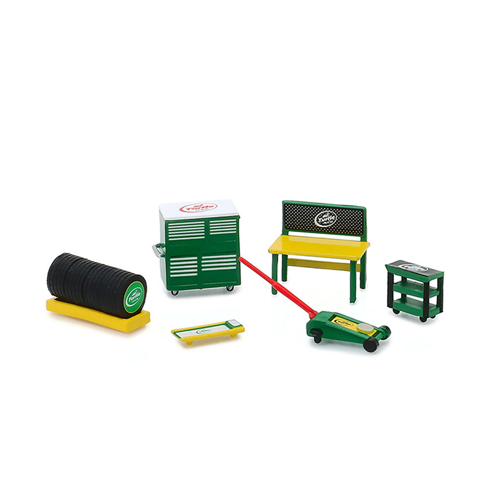 Greenlight 1:64 Scale 6 pcs Shop Tools Accessories Turtle Wax Model Collection