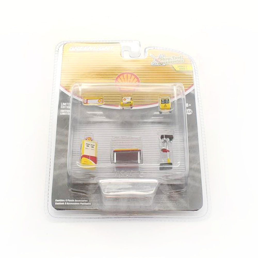 Greenlight 1:64 Scale 6pcs Set Shop Tools Accessories Shell Oil Model Replicas