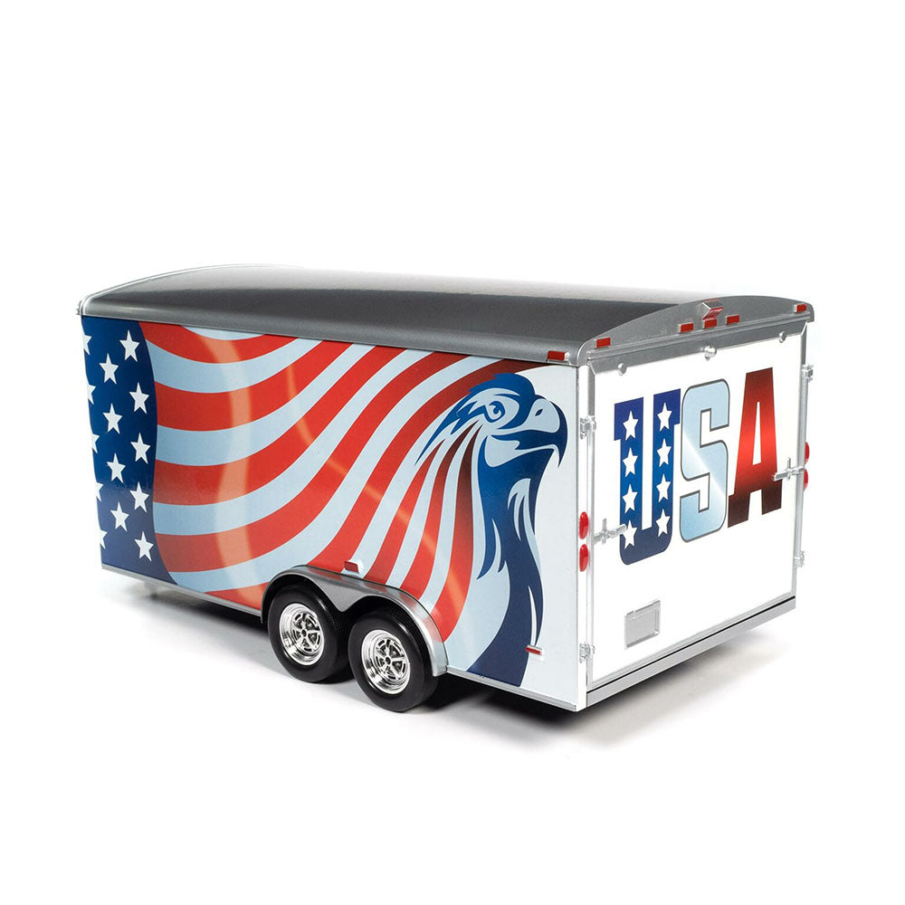 AutoWorld 1:18 Scale Enclosed Trailer Model Toy Hobby Collection