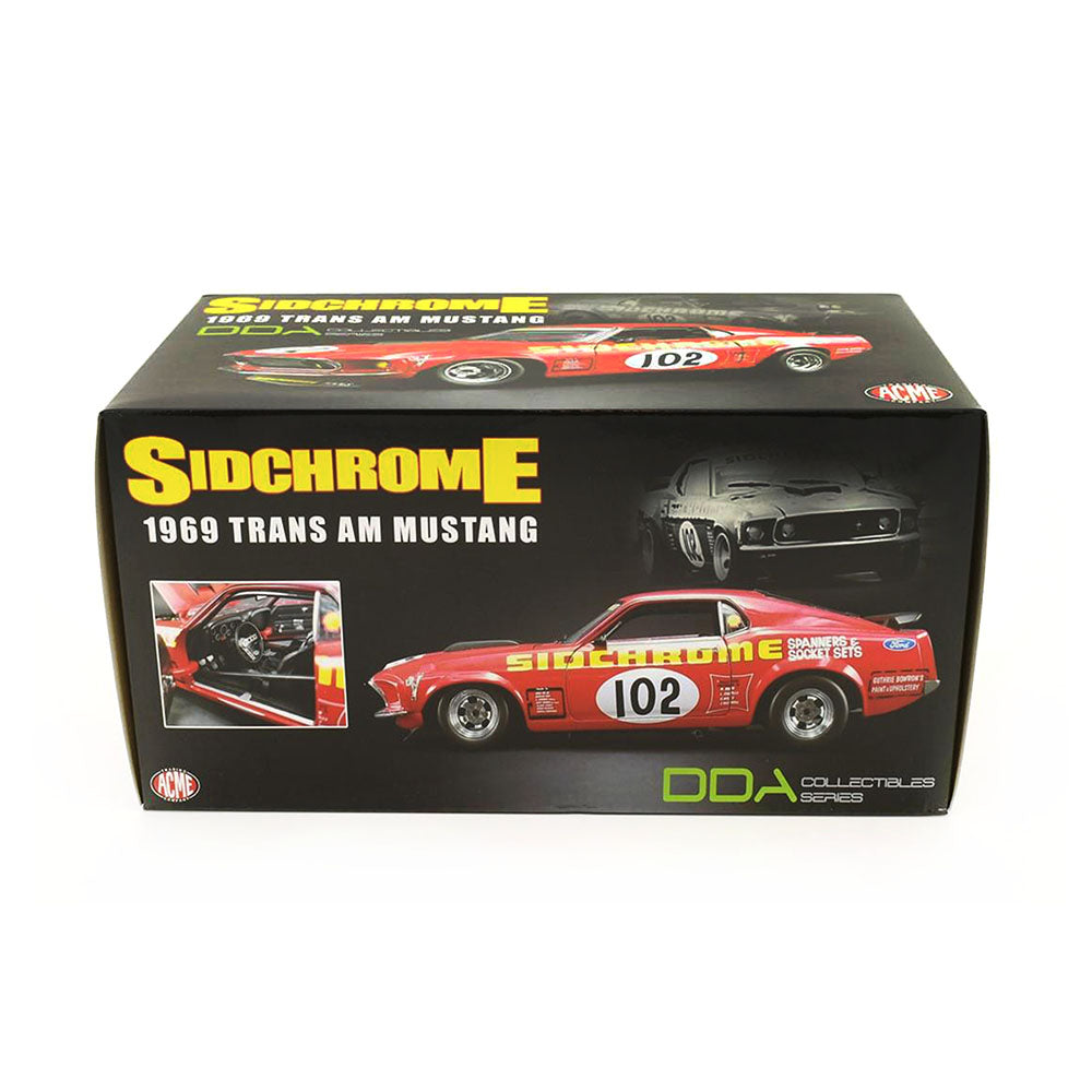Acme 1:18 Scale Ford Boss 302 #102 Jim Richards Sidchrome Racing 1969 Diecast Model Car