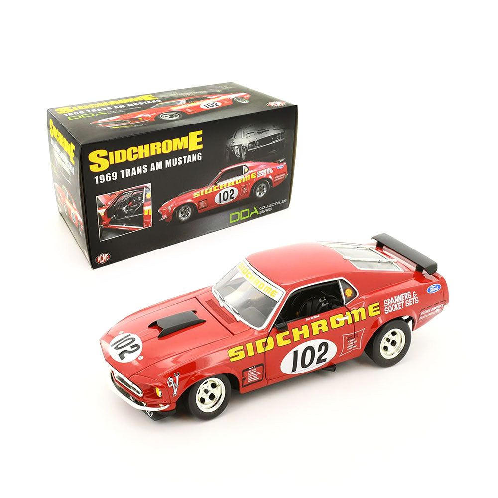 Acme 1:18 Scale Ford Boss 302 #102 Jim Richards Sidchrome Racing 1969 Diecast Model Car