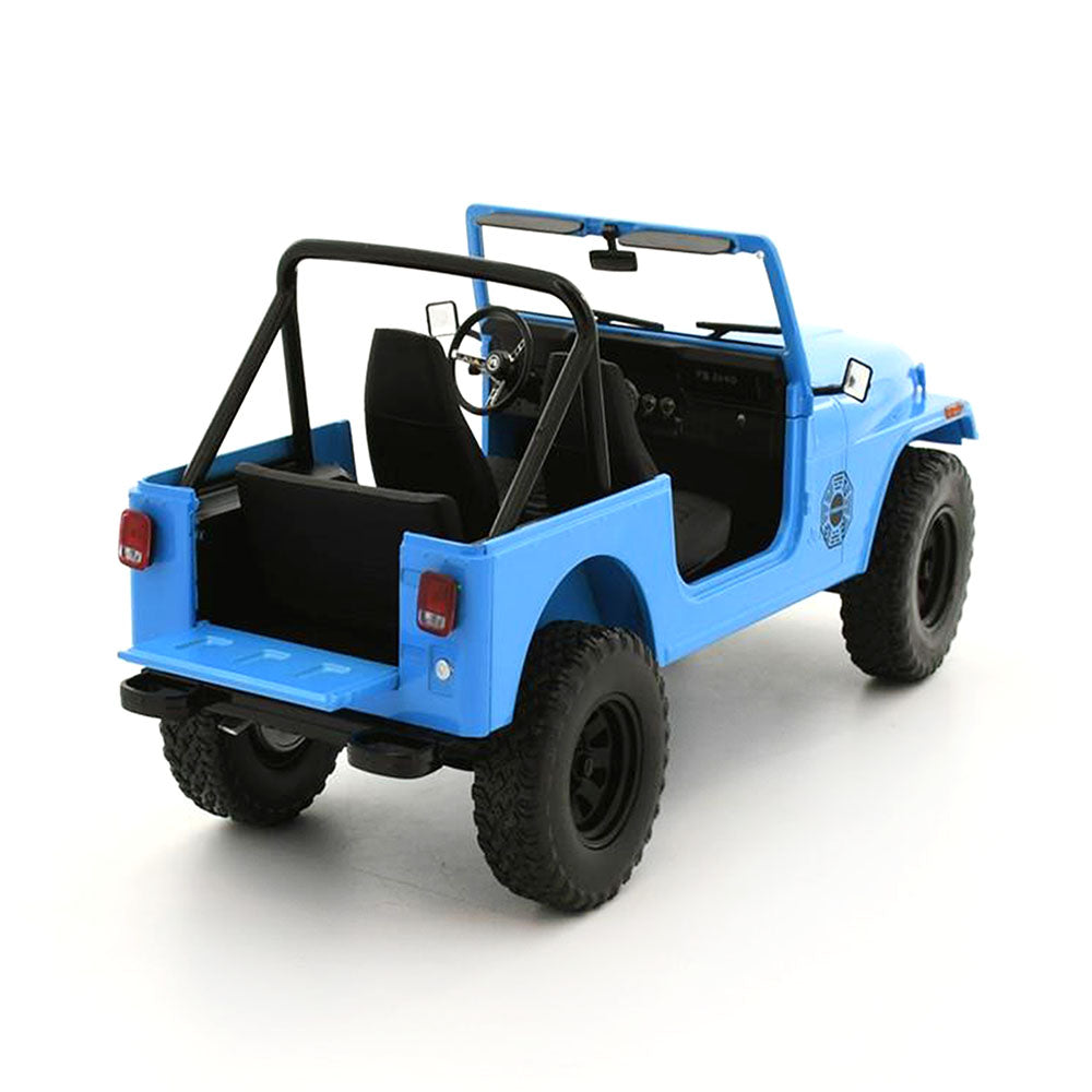Greenlight Licensed 1:18 Scale Lost Jeep CJ-7 Dharma Movie Artisan 1977 Diecast Model Car Blue