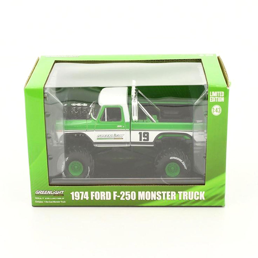Greenlight Licensed 1:43 Scale Ford F-250 Monster #19 Racing Team 1974 Diecast Model Truck