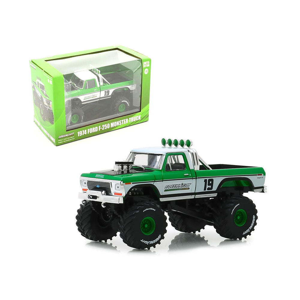 Greenlight Licensed 1:43 Scale Ford F-250 Monster #19 Racing Team 1974 Diecast Model Truck
