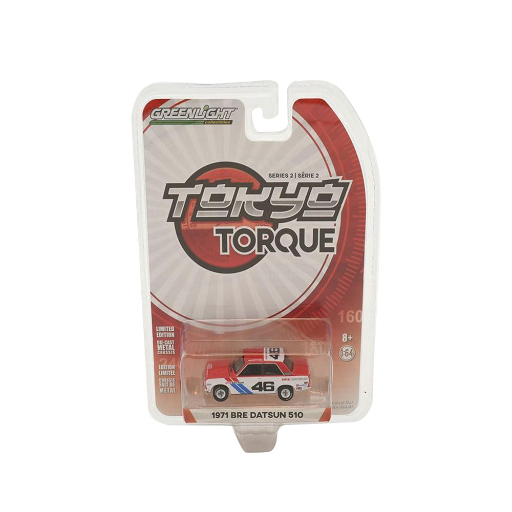 Greenlight Licensed 1:64 Scale Datsun 510 #46 Brock Racing Enterprises 1971 Diecast Model Car