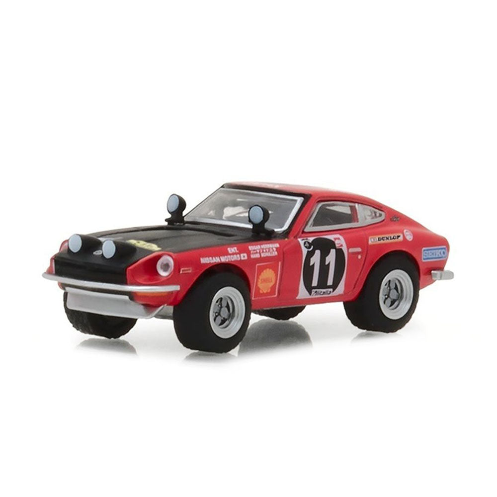 Greenlight Licensed 1:64 Scale Datsun 240Z Rally 1971 Diecast Model Car Red