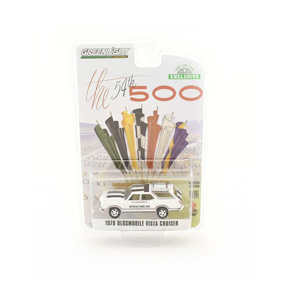 Greenlight Licensed 1:64 Scale Oldsmobile Vista Cruiser 1970 Diecast Model Car White