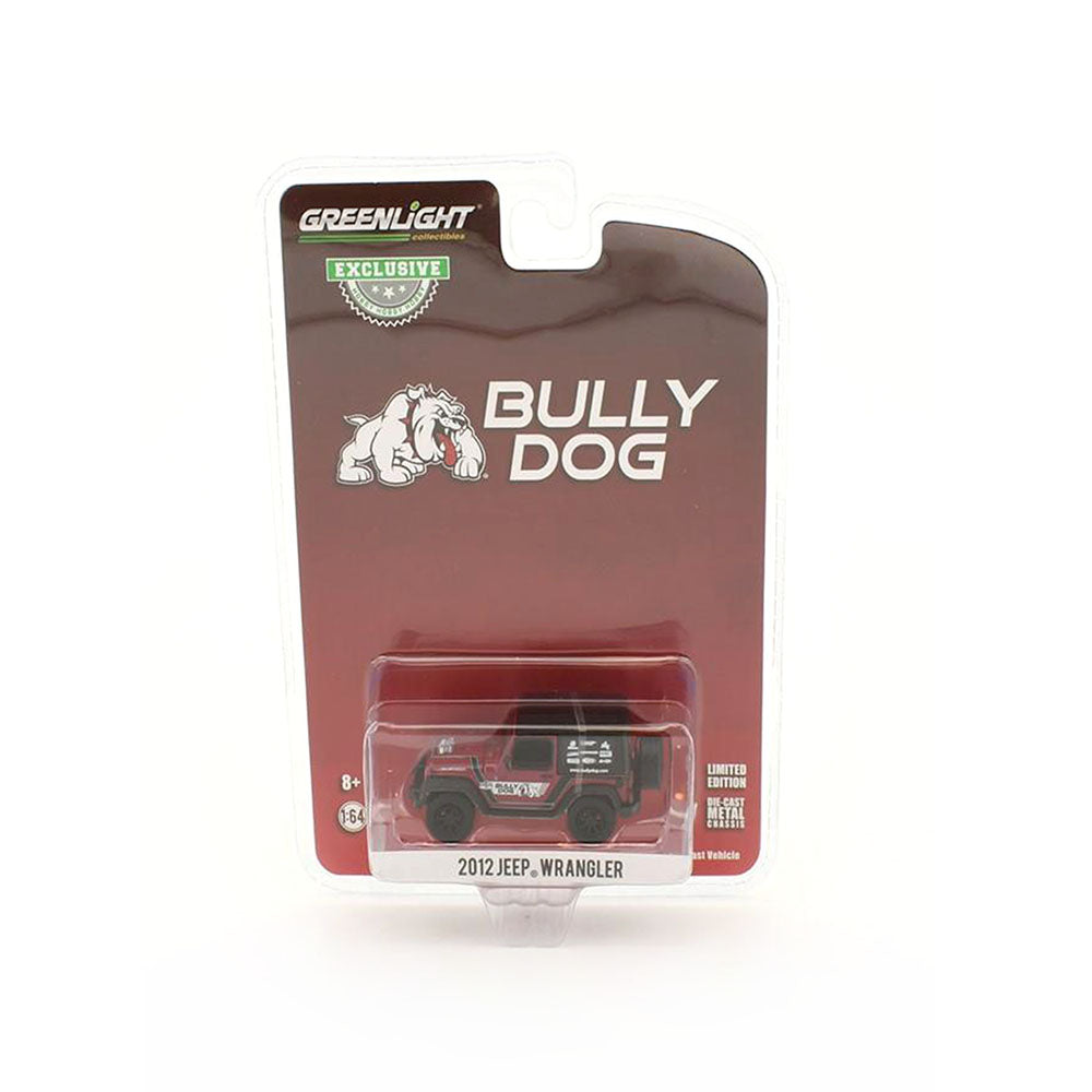 Greenlight Licensed 1:64 Scale Bully Dog Jeep Wrangler 2012 Diecast Model Car Red & Black