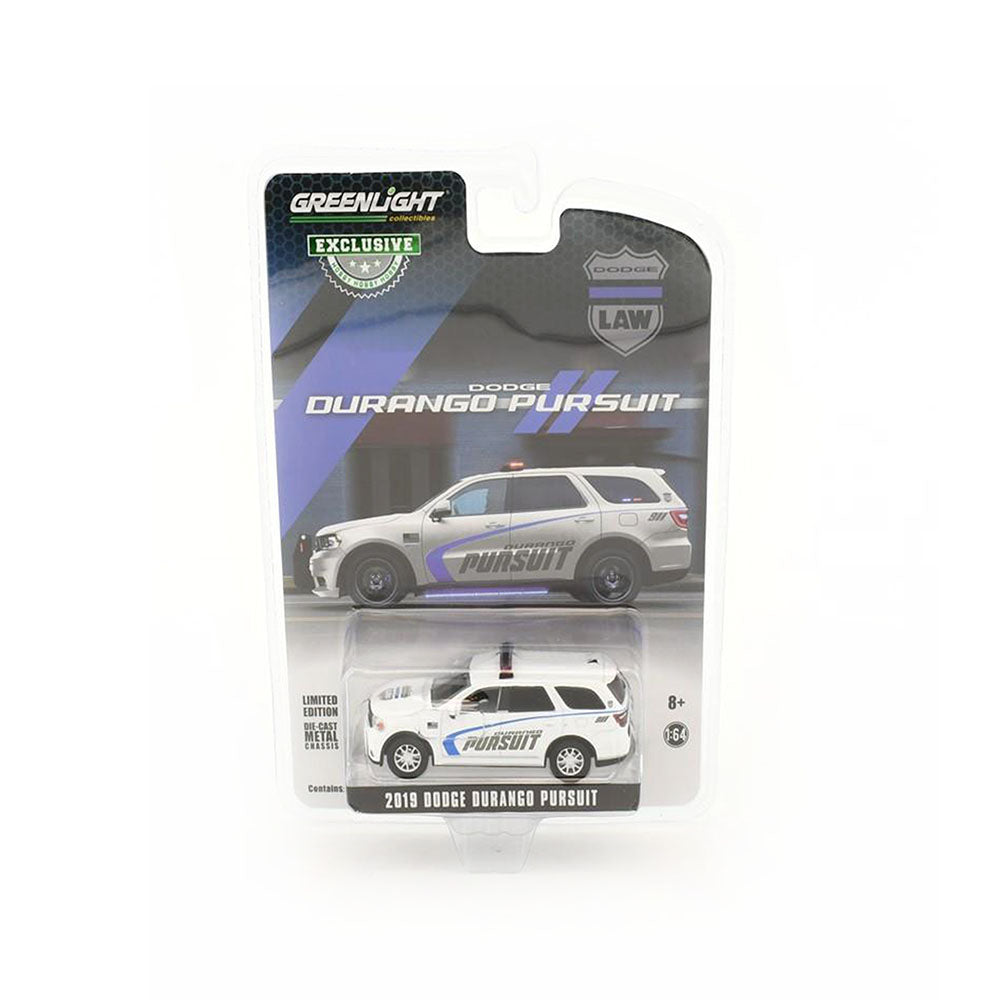Greenlight Licensed 1:64 Scale Dodge Durango Pursuit Police SUV 2019 Diecast Model Car White