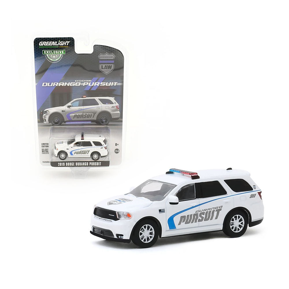 Greenlight Licensed 1:64 Scale Dodge Durango Pursuit Police SUV 2019 Diecast Model Car White