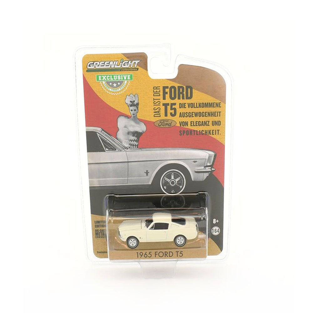 Greenlight Licensed 1:64 Scale Ford T5 1965 Diecast Model Car White