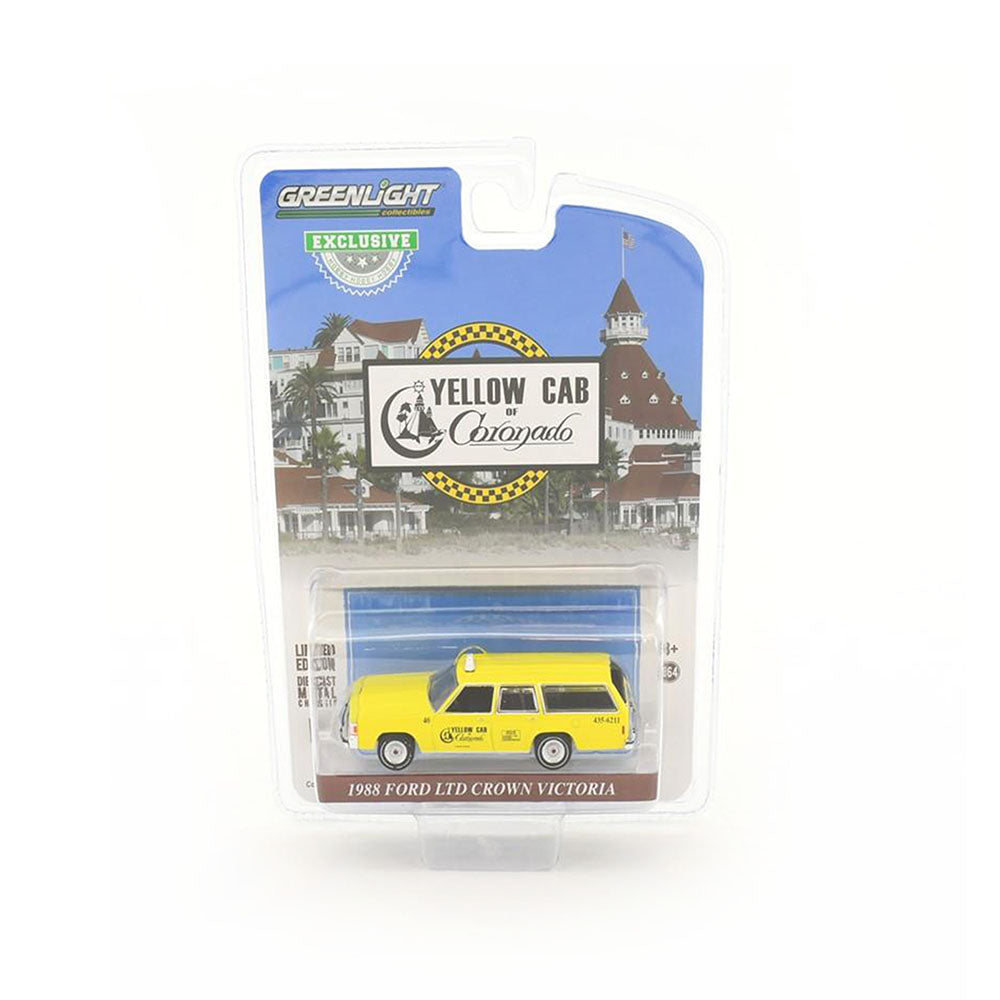 Greenlight Licensed 1:64 Scale Ford LTD Crown Victoria 1988 Diecast Model Car Yellow