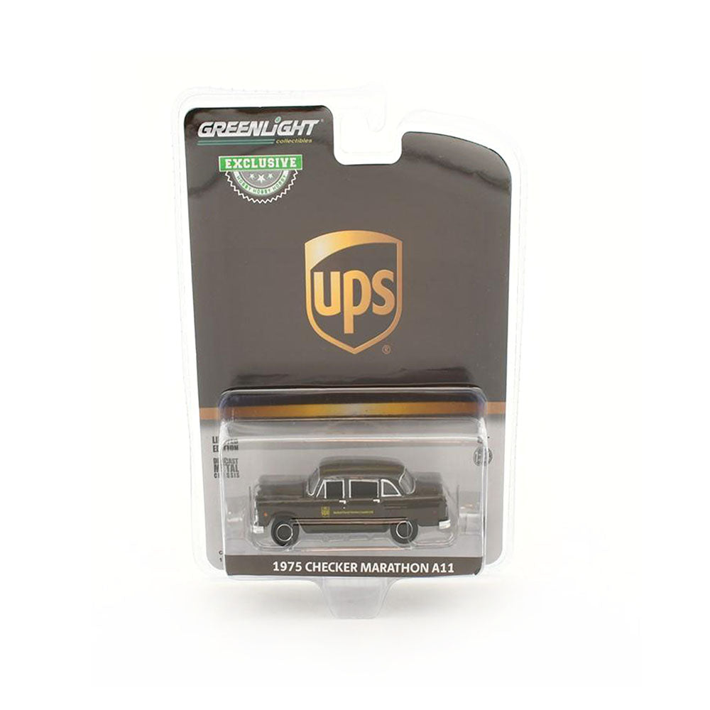 Greenlight Licensed 1:64 Scale Checker Marathon A11 1975 Diecast Model Car Brown