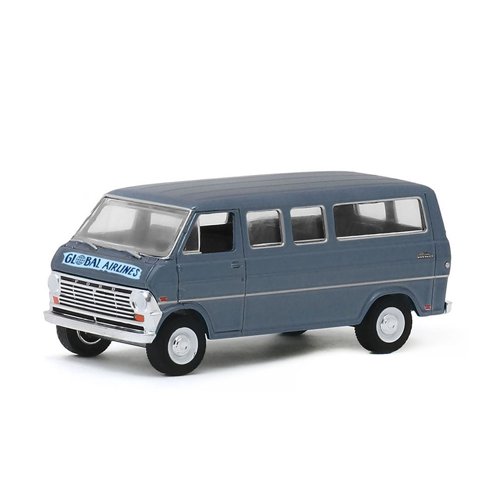 Greenlight Licensed 1:64 Scale Ford Club Wagon Global Airlines 1969 Diecast Model Car