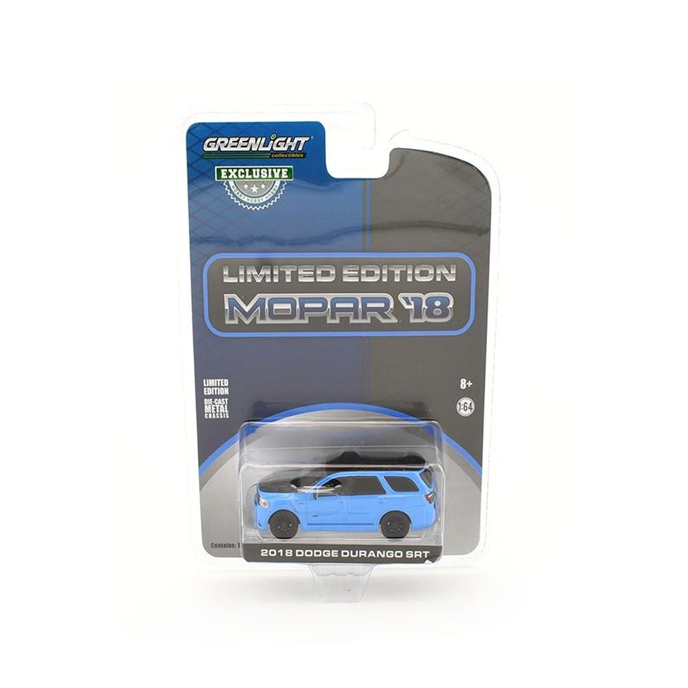 Greenlight Licensed 1:64 Scale Mopar 18 Dodge Durango SRT Pearl Coat 2018 Diecast Model Car Blue