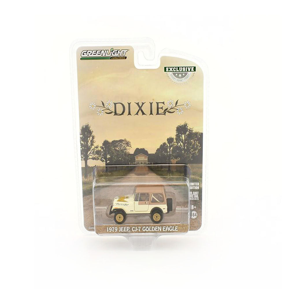 Greenlight Licensed 1:64 Scale Jeep CJ-7 Golden Eagle Dixie 1979 Diecast Model Car