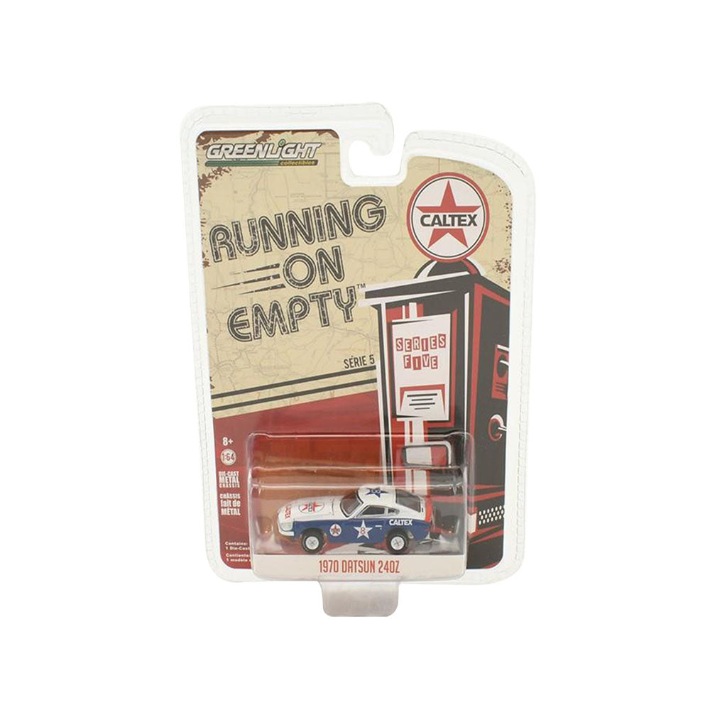 Greenlight Licensed 1:64 Scale Datsun 240Z Caltex 1970 Diecast Model Car Blue & White