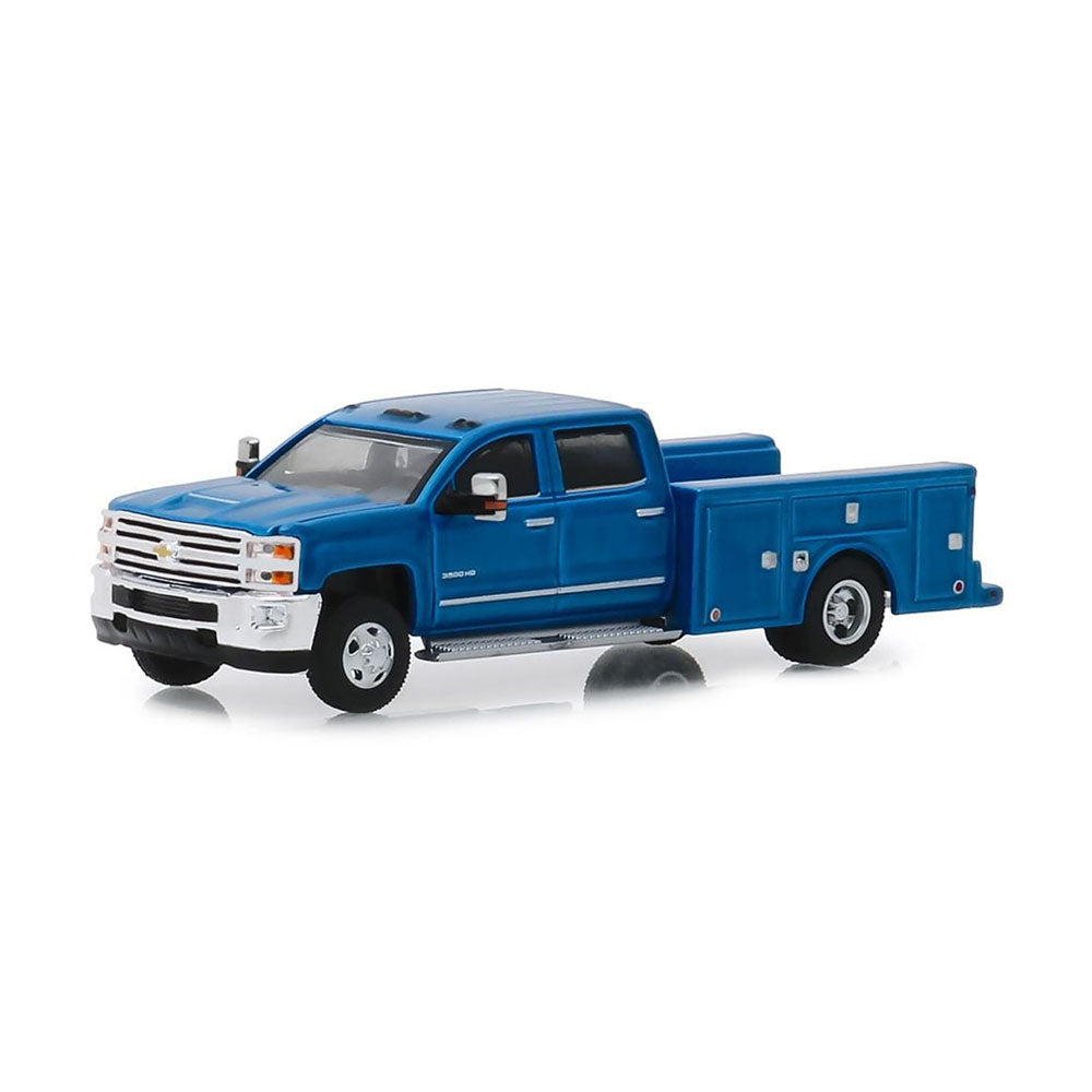 Greenlight 1:64 Scale Chevrolet Silverado 3500 2018 Dually Drivers Diecast Model Car Blue