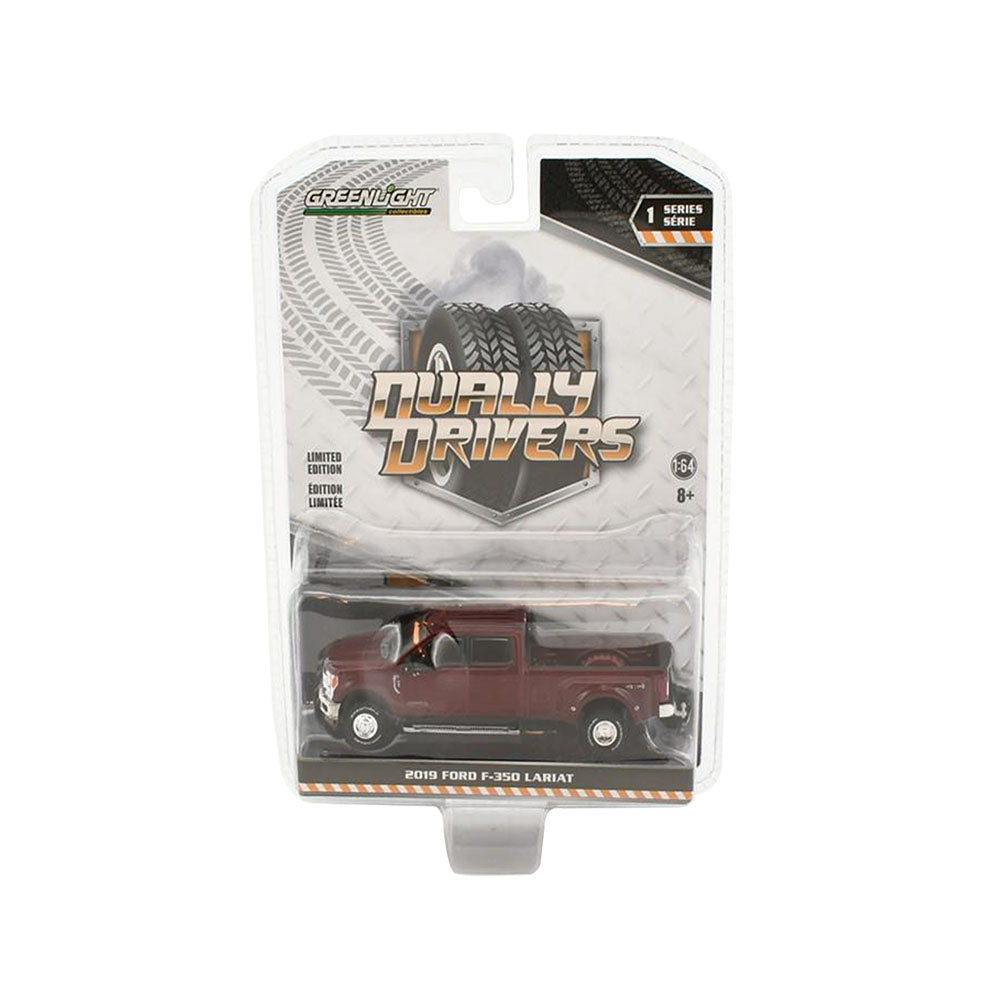 Greenlight Licensed 1:64 Scale Ford F-350 King Ranch Dually Drivers 2019 Diecast Model Car Burgundy