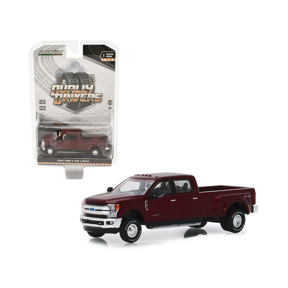 Greenlight Licensed 1:64 Scale Ford F-350 King Ranch Dually Drivers 2019 Diecast Model Car Burgundy