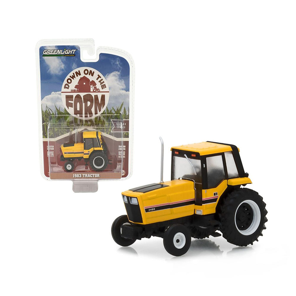 Greenlight Licensed 1:64 Scale International Harvester 3488 Tractor 1983 Diecast Model Car Yellow & Black