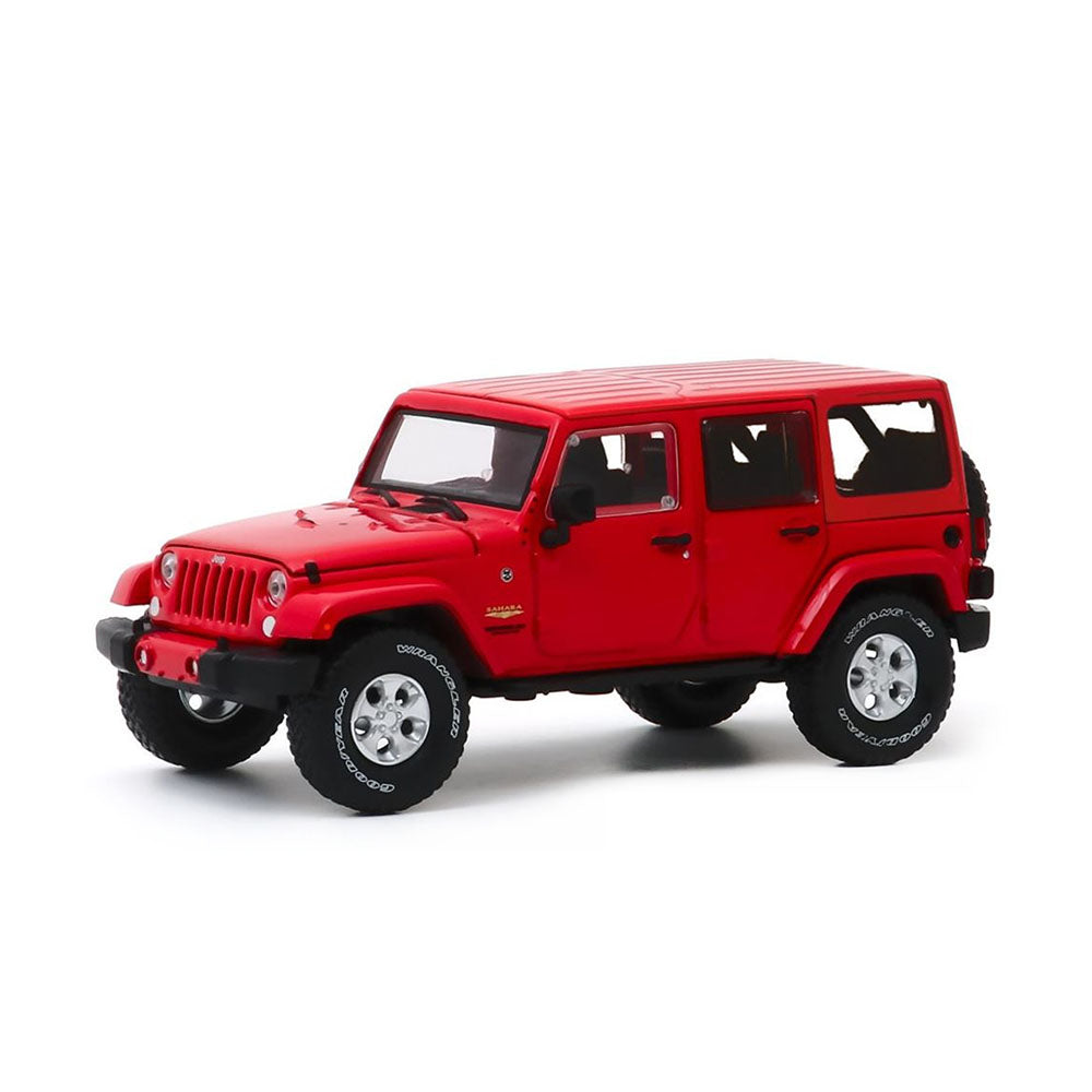 Greenlight Licensed 1:43 Scale Jeep Wrangler Unlimited Sahara 2017 Diecast Model Car Firecracker Red