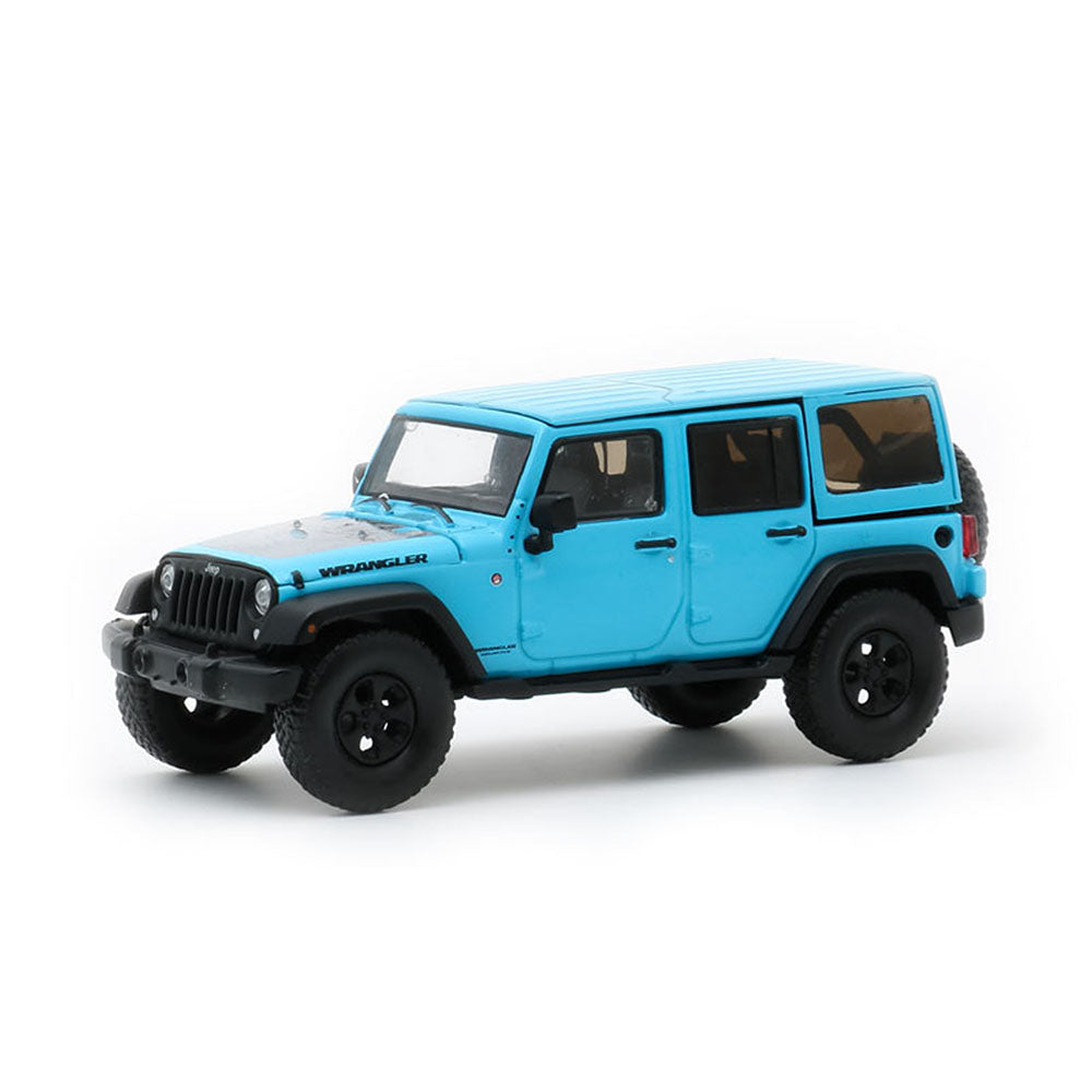 Greenlight Licensed 1:43 Scale Jeep Wrangler Unlimited Big Bear 2017 Diecast Model Car Blue