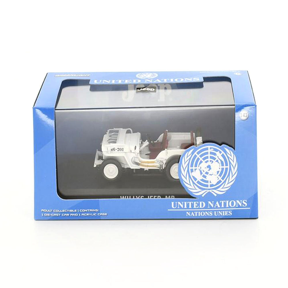 Greenlight Licensed 1:43 Scale Jeep Willy's United Nations Diecast Model Car White