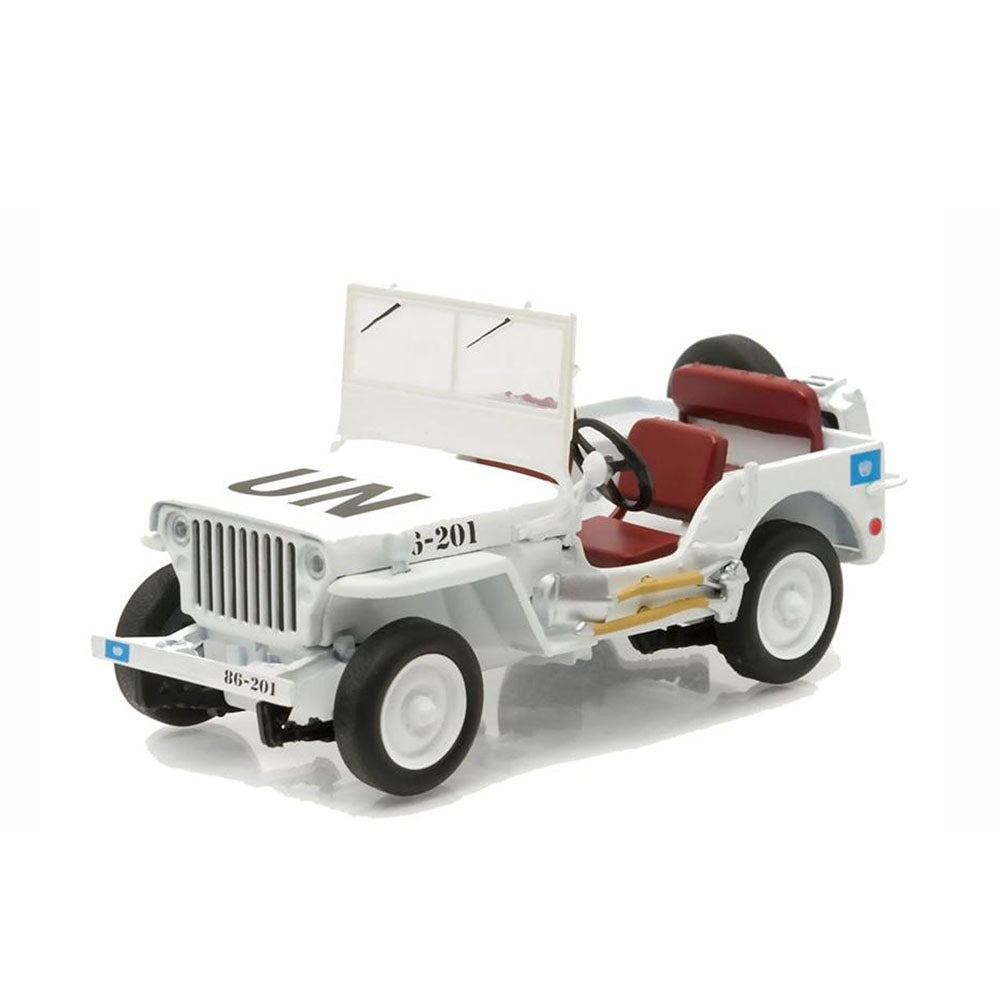 Greenlight Licensed 1:43 Scale Jeep Willy's United Nations Diecast Model Car White