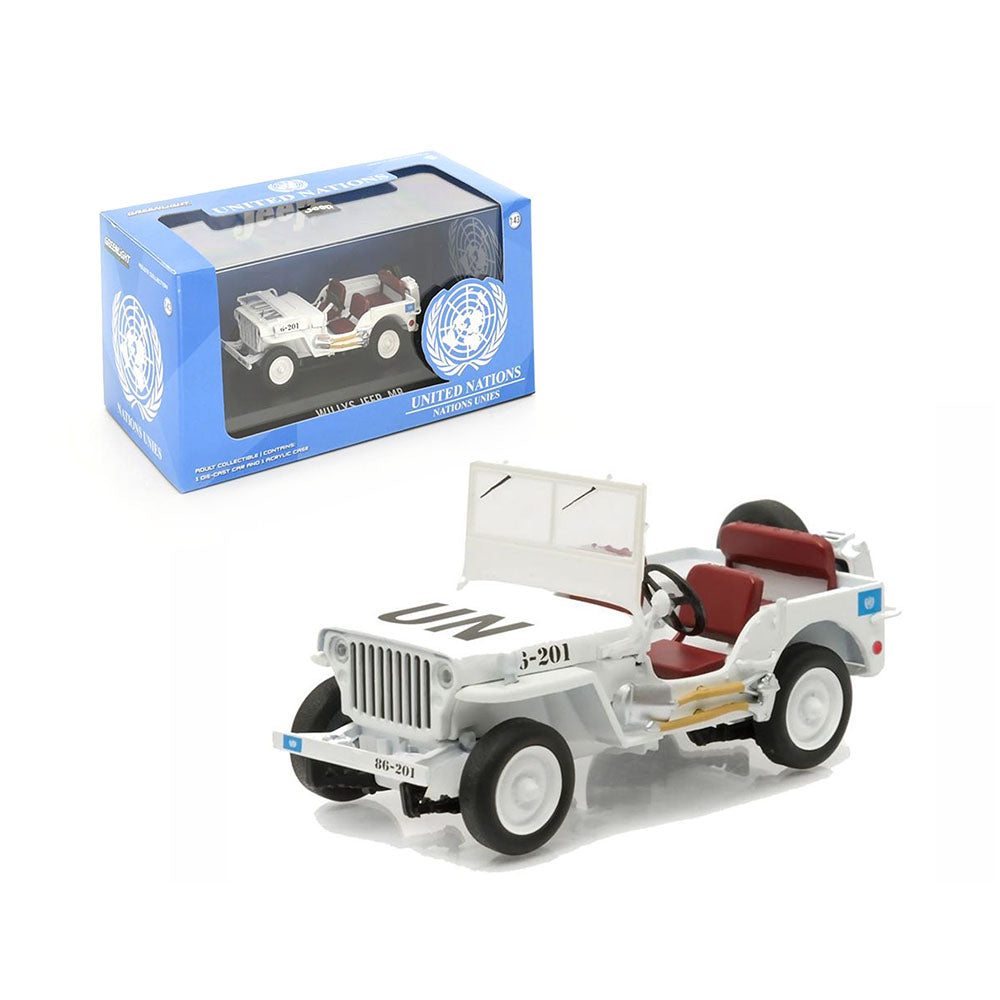 Greenlight Licensed 1:43 Scale Jeep Willy's United Nations Diecast Model Car White