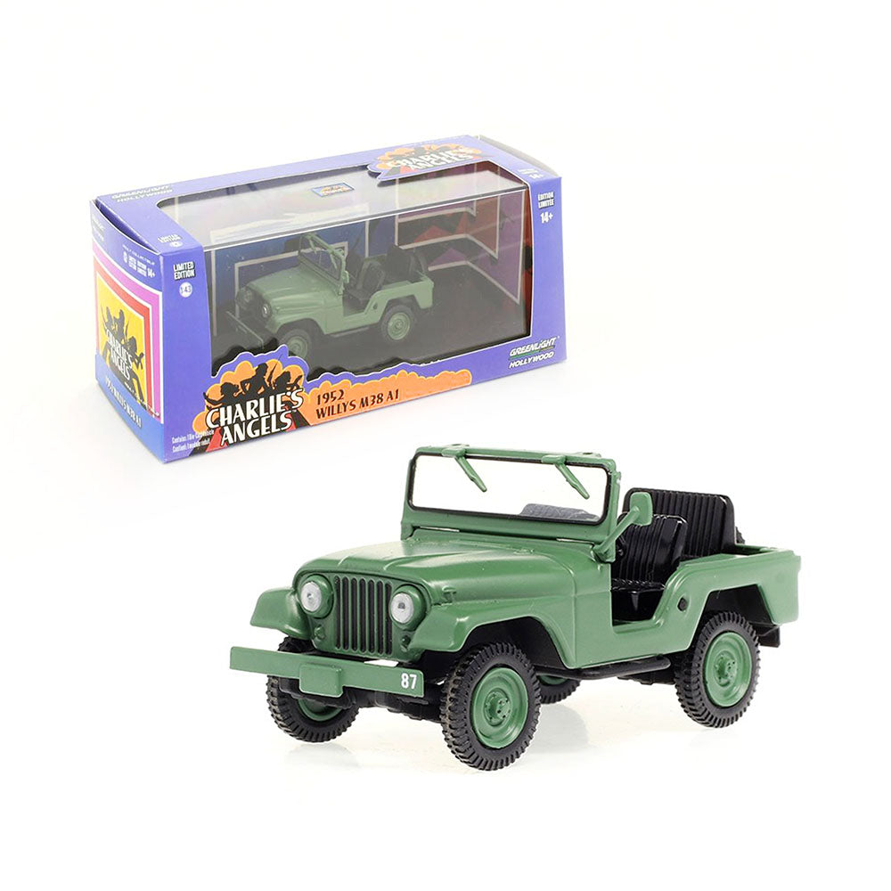 Greenlight Licensed 1:43 Scale Charlie's Angels Willys M38 A11952 Diecast Model Car Dark Green