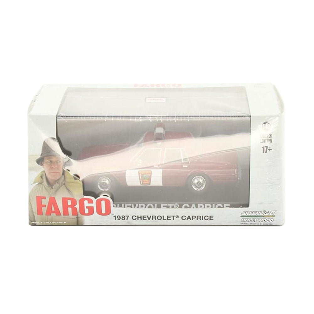 Greenlight Licensed 1:43 Scale Fargo Chevrolet Caprice Minnesota State Trooper Movie 1987 Diecast Model Car Brick Red