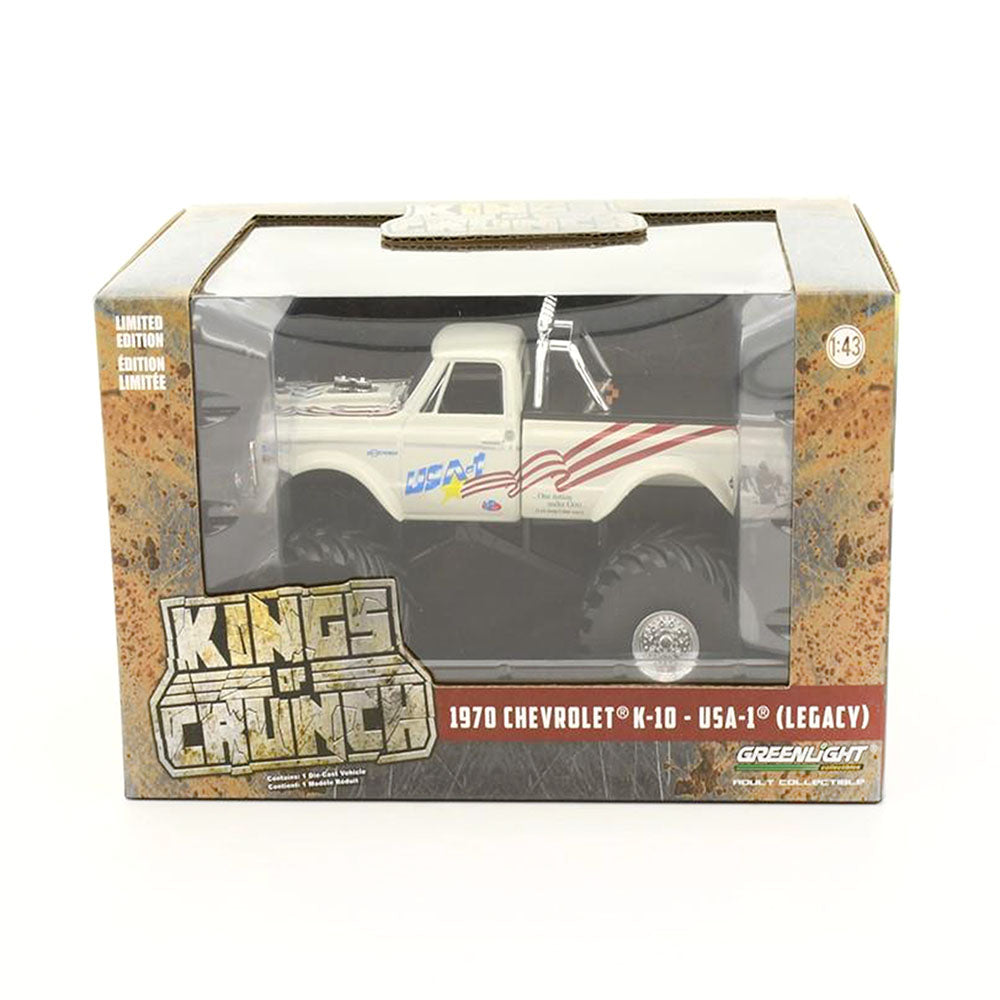Greenlight Licensed 1:43 Scale Chevrolet K-10-USA-1 Legacy 1970 Diecast Model Car White