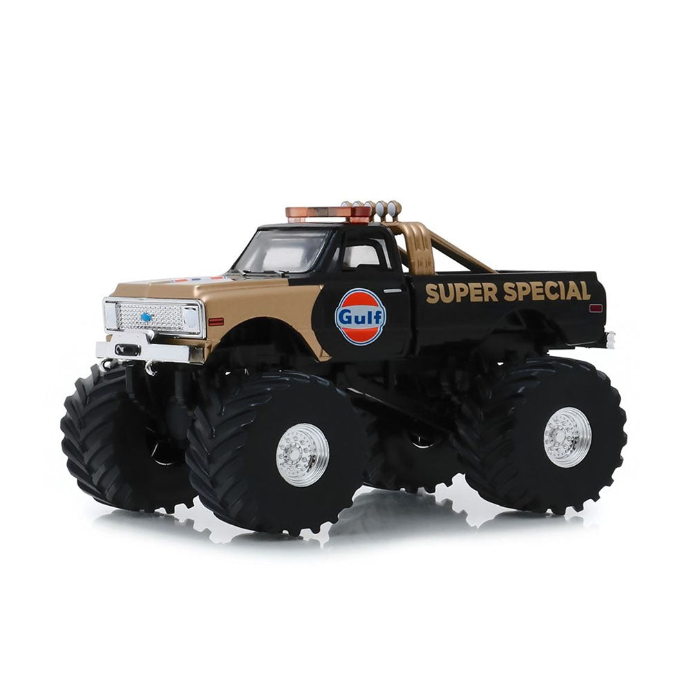 Greenlight Licensed 1:43 Scale Chevrolet K-10-Gulf Super Special 1971 Diecast Model Car Black & Gold