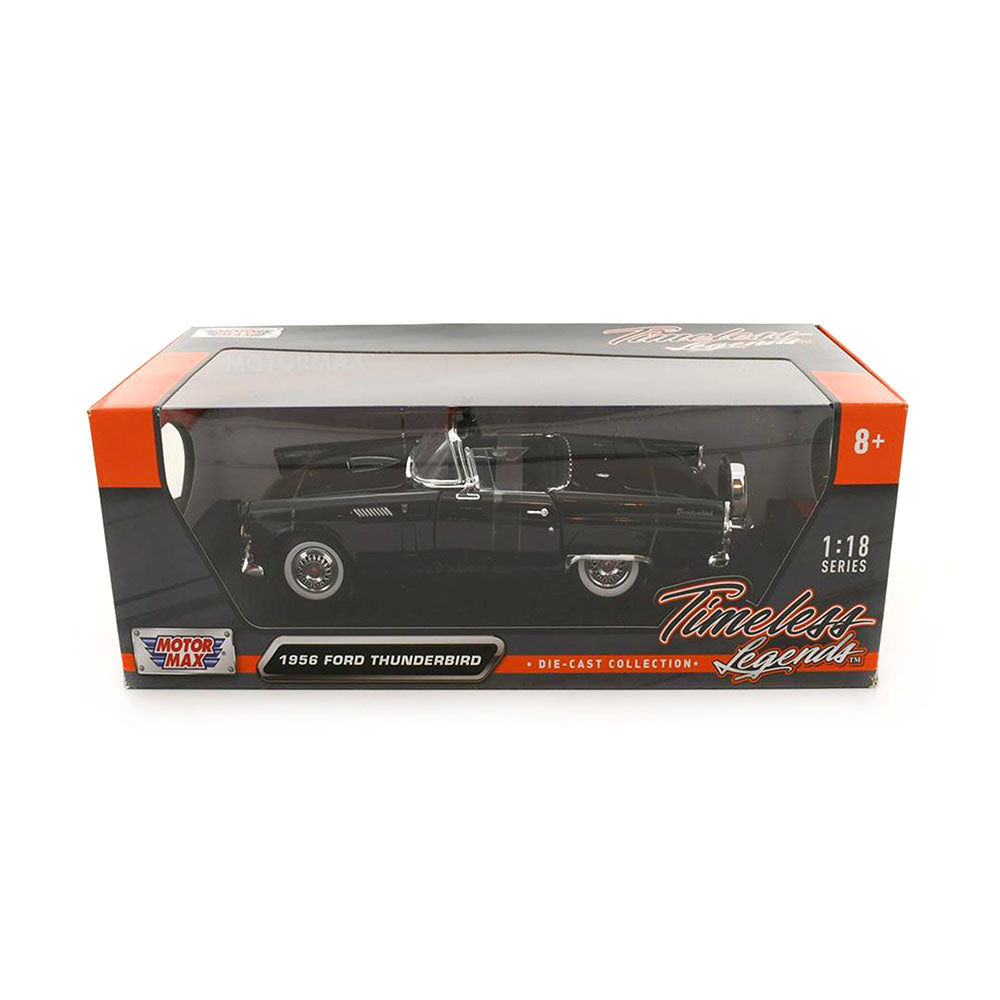 Motormax Licensed 1:18 Scale Ford Thunderbird 1956 Diecast Model Car Black