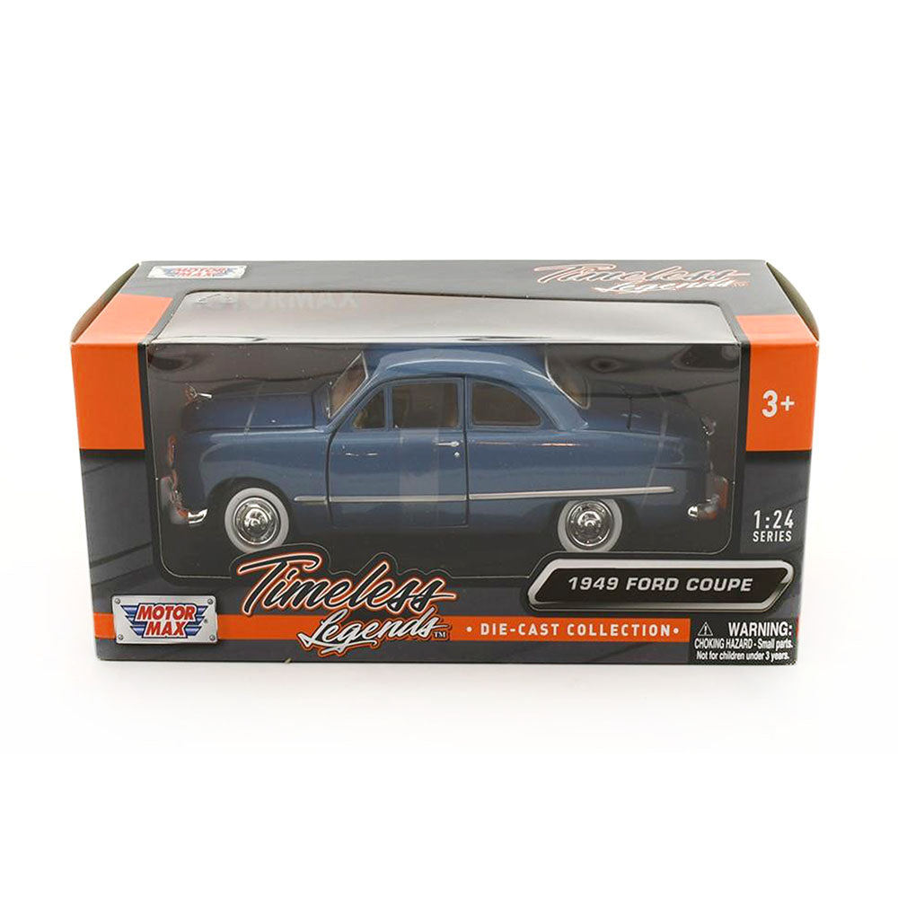 Motormax Licensed 1:24 Scale Ford Coupe 1949 Diecast Model Car Blue