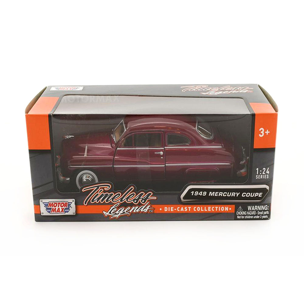 Motormax Licensed 1:24 Scale Ford Mercury Coupe 1949 Diecast Model Car Red